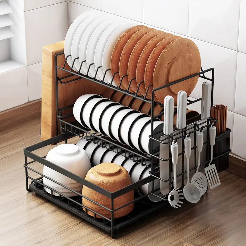 

Bowl Rack Cabinet Built-In Japanese Kitchen Household Large Washing Tray Cabinet Dish Storage Box Multifunctional Shelving Table
