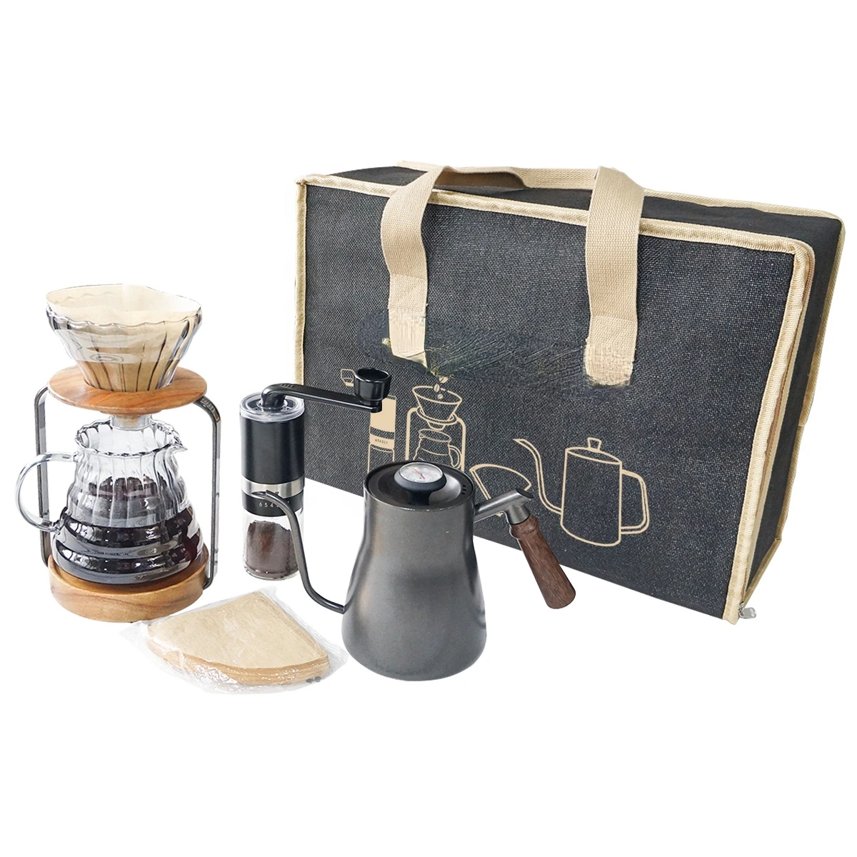 

Crazy hot sale Coffee tea or saffron Maker Gift Set Accessories group set Portable Brewing Brew Hand Drip Coffee gift set
