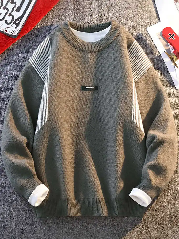 Свитер с круглым вырезом для мальчиков и подростков осенне-зимний новый