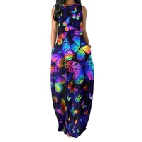 women maxi long dress celmia 2022 fashion leopard print casual beach party dress loose vintage holiday vestidos