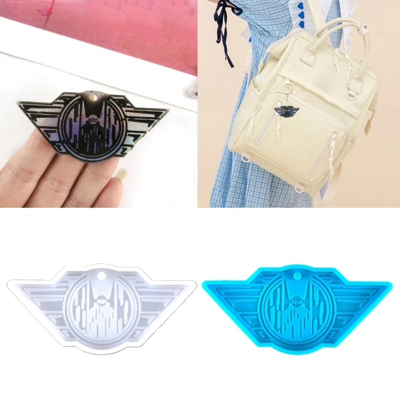 

Keychain Charms Silicone Molds Badge Epoxy Casting Mold for DIY Jewelry Making