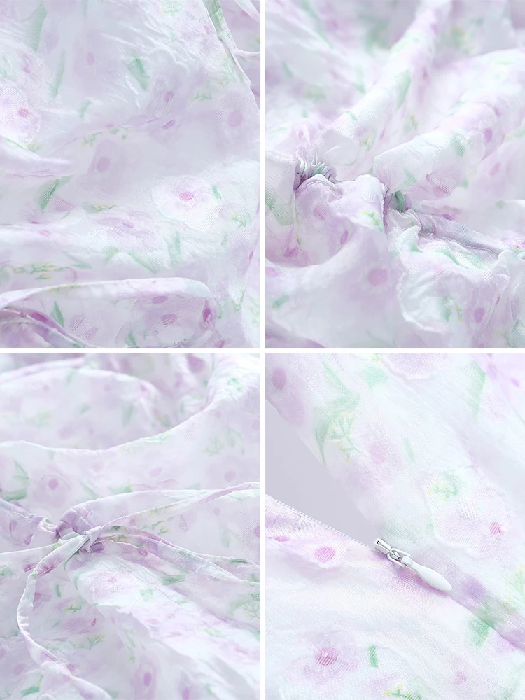 Миуко Бог! Свободное платье с нежным принтом и завязками на талии рыбий хвост [на