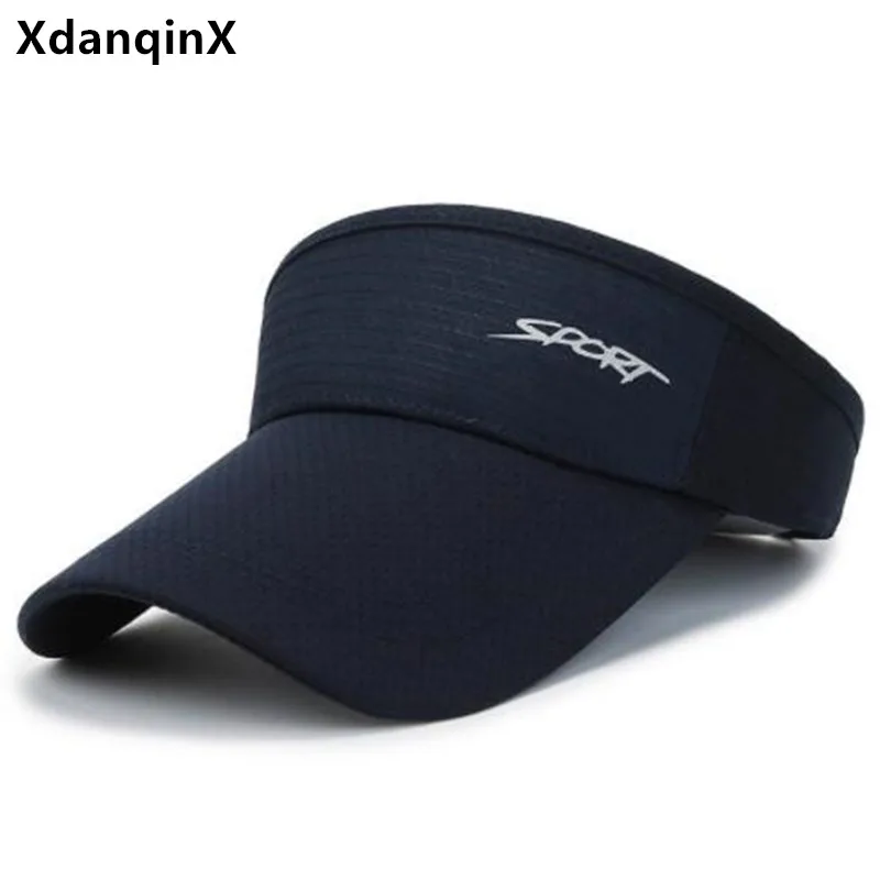 

XdanqinX New Summer Men Women Sports Cap Breathable Baseball Cap Adjustable Size Couples Extended Brim Empty Top Hat Fishing Hat