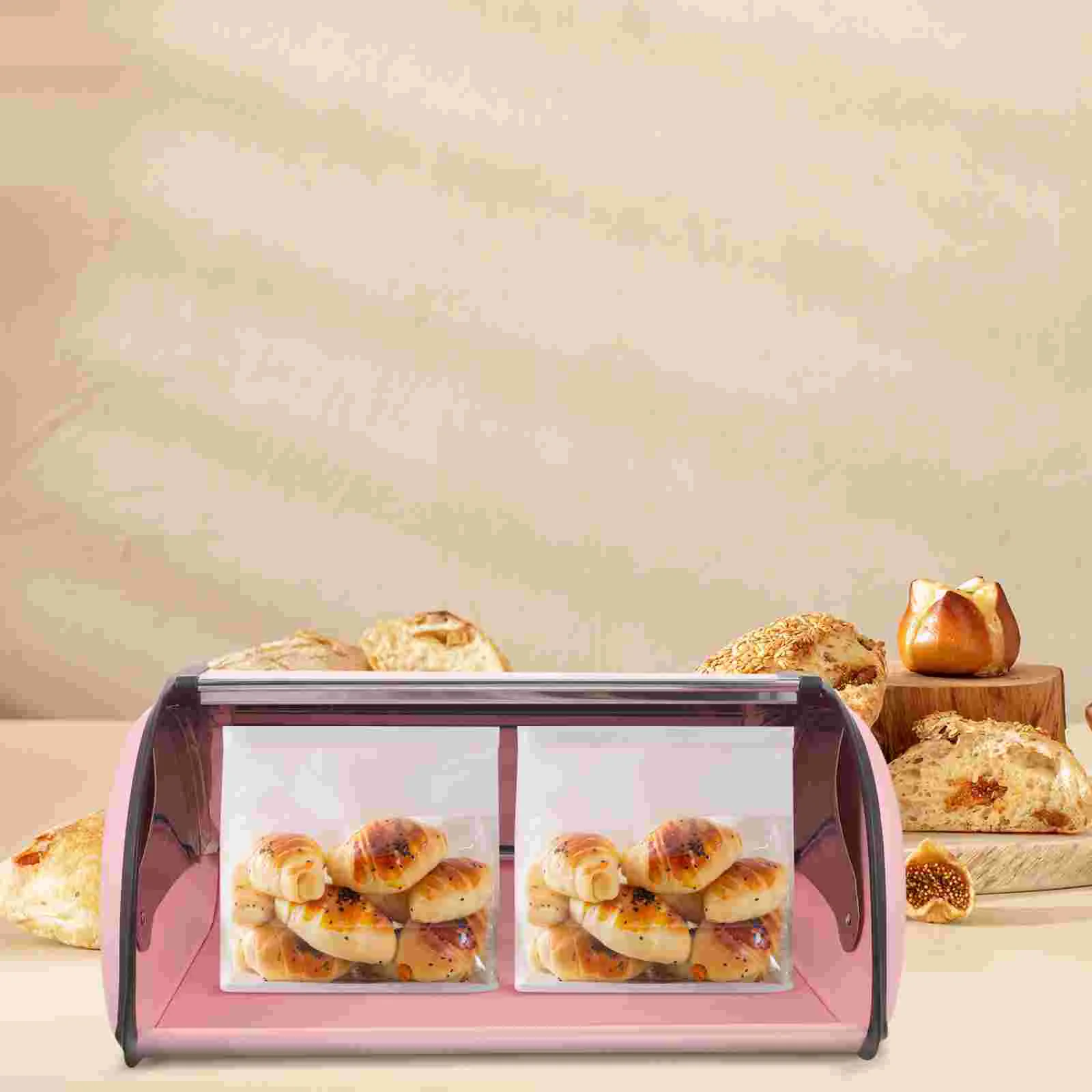 

Household Bread Organizer Stainless Bread Holder Multi-function Bread Container