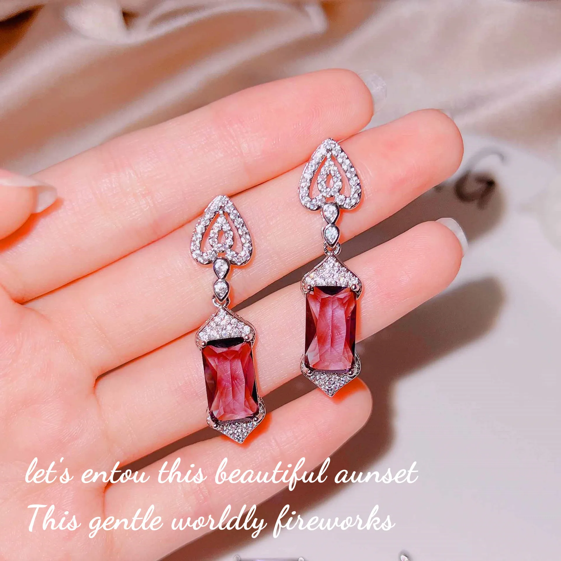 

New Charming Drop Earrings For Women Bright Purple Zirconia Elegant Feminine Delicate Ladies Party Accessories Fancy Jewelry