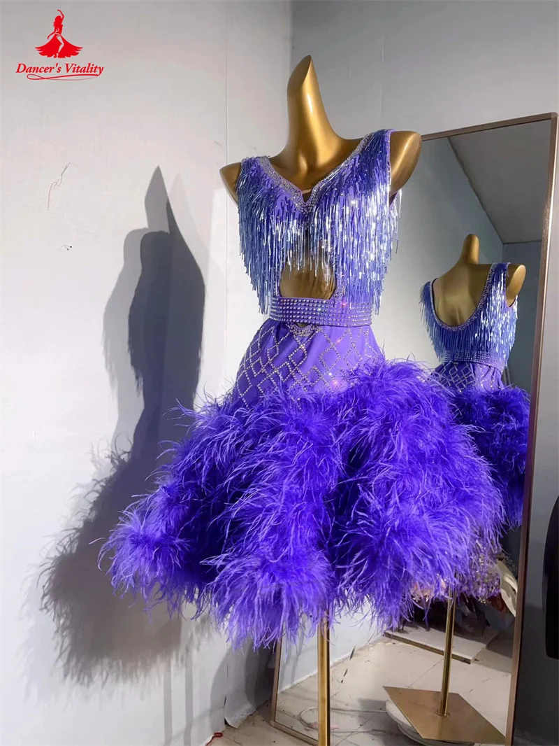 Платье для латинских танцев женщин по индивидуальному заказу Rumba Chacha Tango competitton