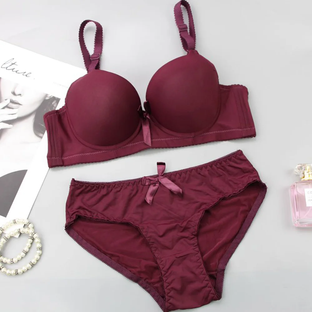 New Bra Set Sexy Soft Lace Women Bra Set Adjusted-straps Padded Push Up Lace Underwear Set Intimate Plus Size Bra Panty Set