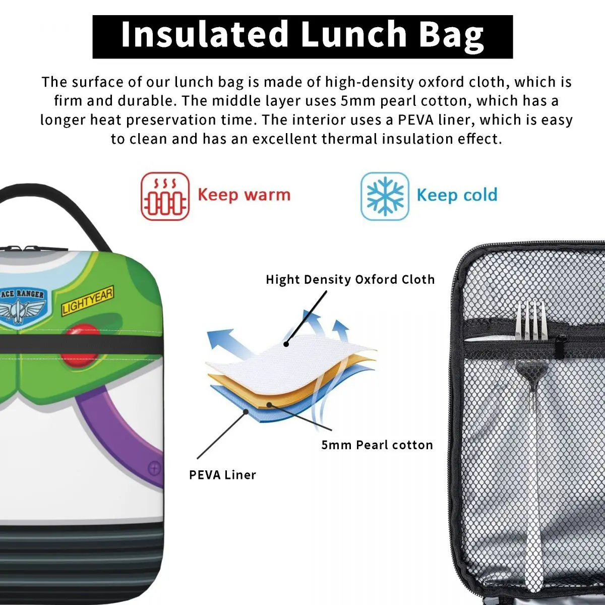 Сумка для ланча с изоляцией История игрушек Термосумка большой емкости пищевых