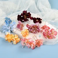 artificial flower hair sticks wedding party woman u shaped fabric flower hair forks floral hair clips hair ornament