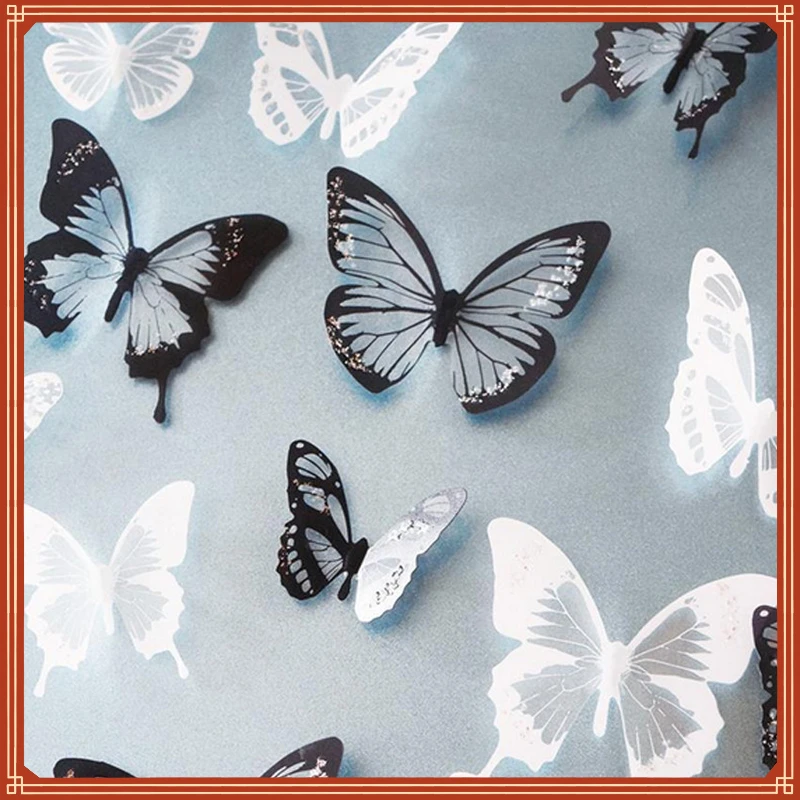 3d Crystal  Wall Sticker Beautiful Butterflies Art Decals Home Decor Stickers Wedding Decoration On The Wall