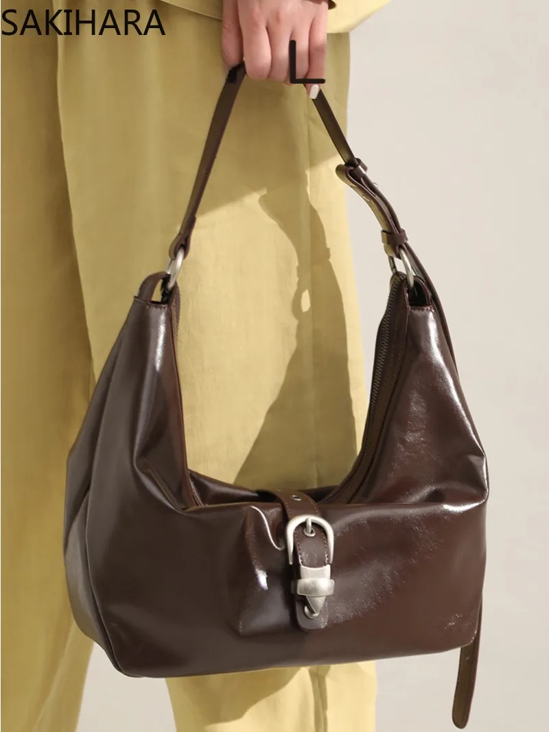 Женская винтажная однотонная сумка из бычьей кожи