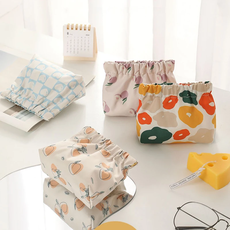 

Printing Cosmetic Bag Women Travel Toiletry Bag Necesserie Storage Pouch Automatic Closing Coin Purses Organizer Beauty Case