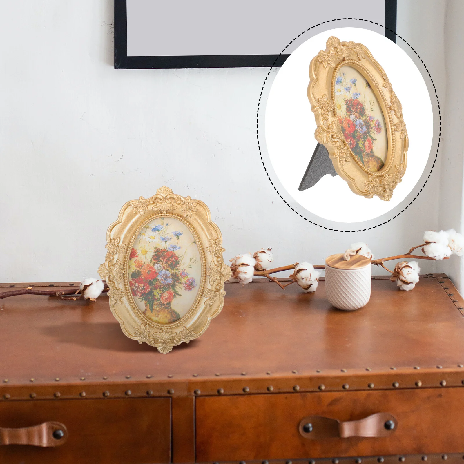 

Retro Photo Frame Decoration Ornament Holder Gift Creative Vintage Bedroom Portrait Picture Home Decorative Desktop