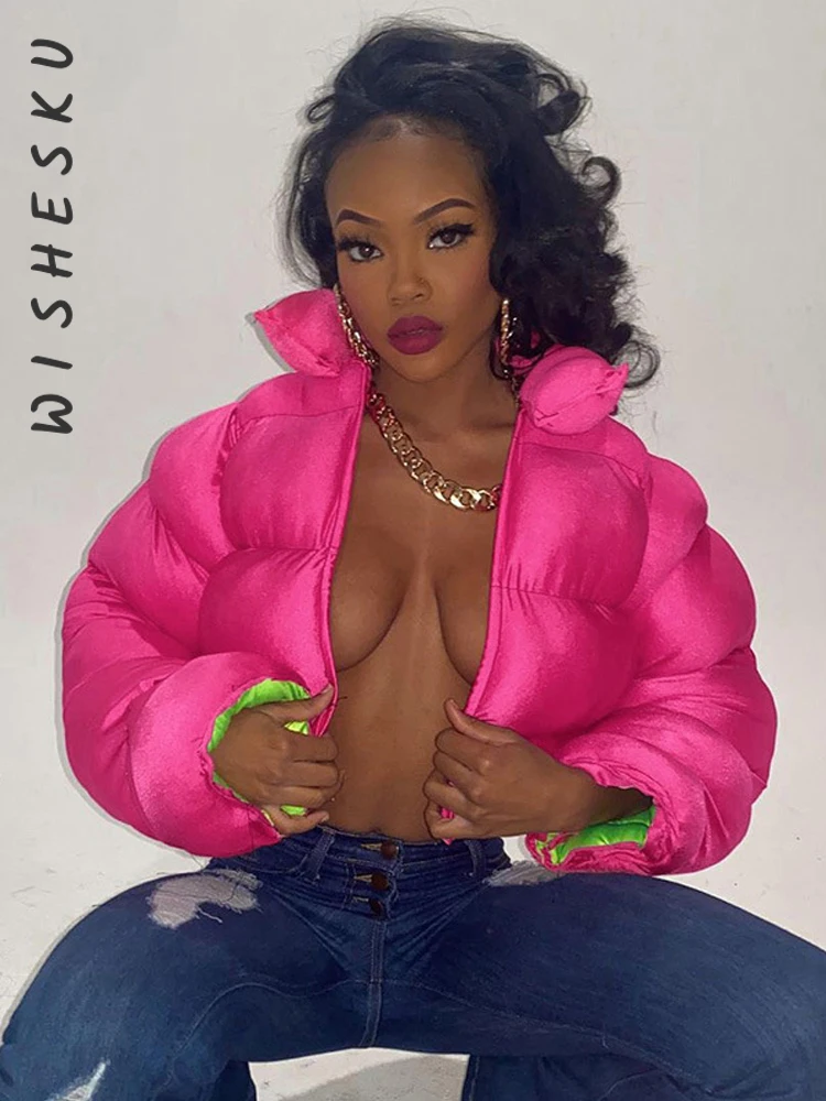 

Модная женская короткая пуховая куртка с длинным рукавом, зимние теплые пуховики, парки в стиле "Лолита", укороченные пуховики на молнии, вер...