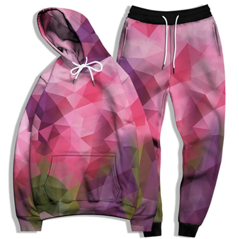 

Men's Casual Hooded Sports Suit3DSporadic Pattern Printing Spring And Autumn