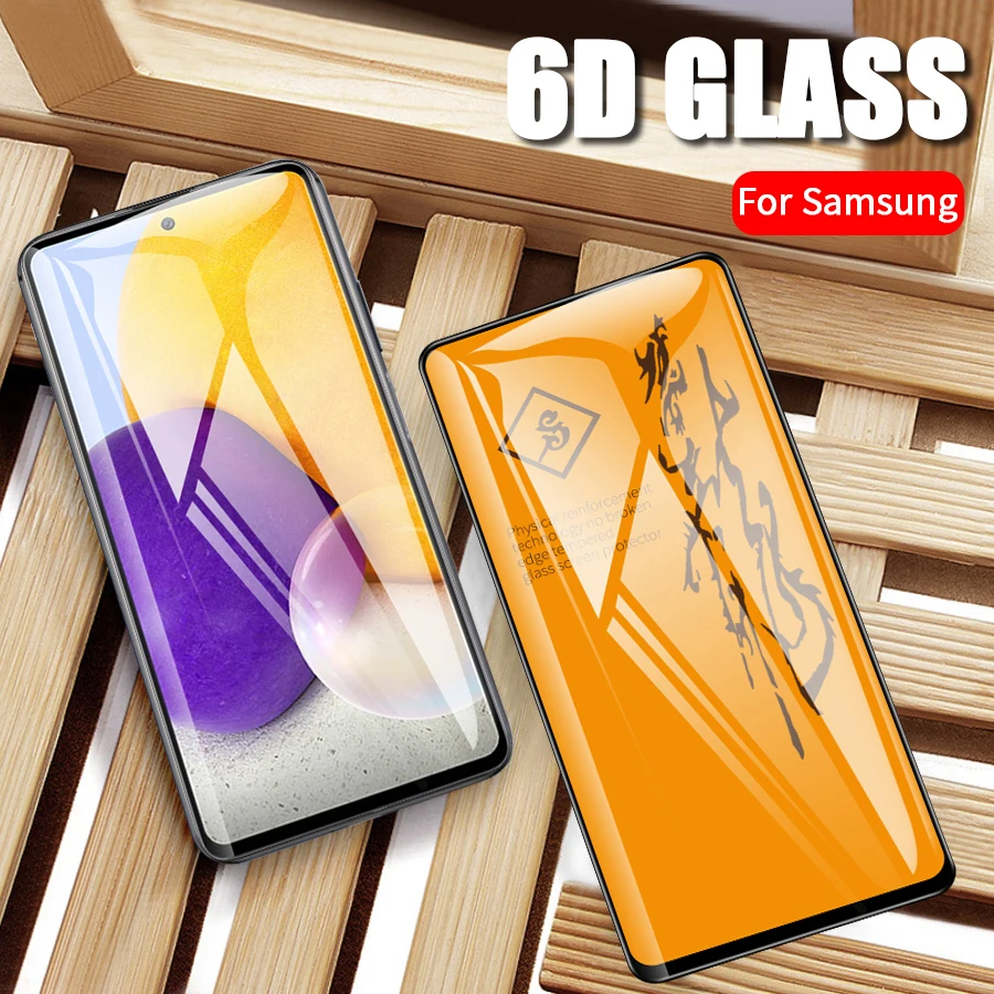 

6D Tempered Glass For Samsung Galaxy S21 FE S22 Plus A12 A13 A23 A33 A53 A73 A22 A32 A52 A72 A31 A41 A02 A03 Screen Protector