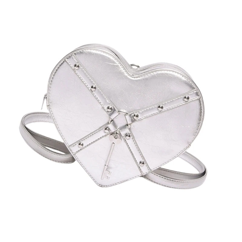 E74B Модная сумка через плечо из искусственной кожи в форме сердца для девочек