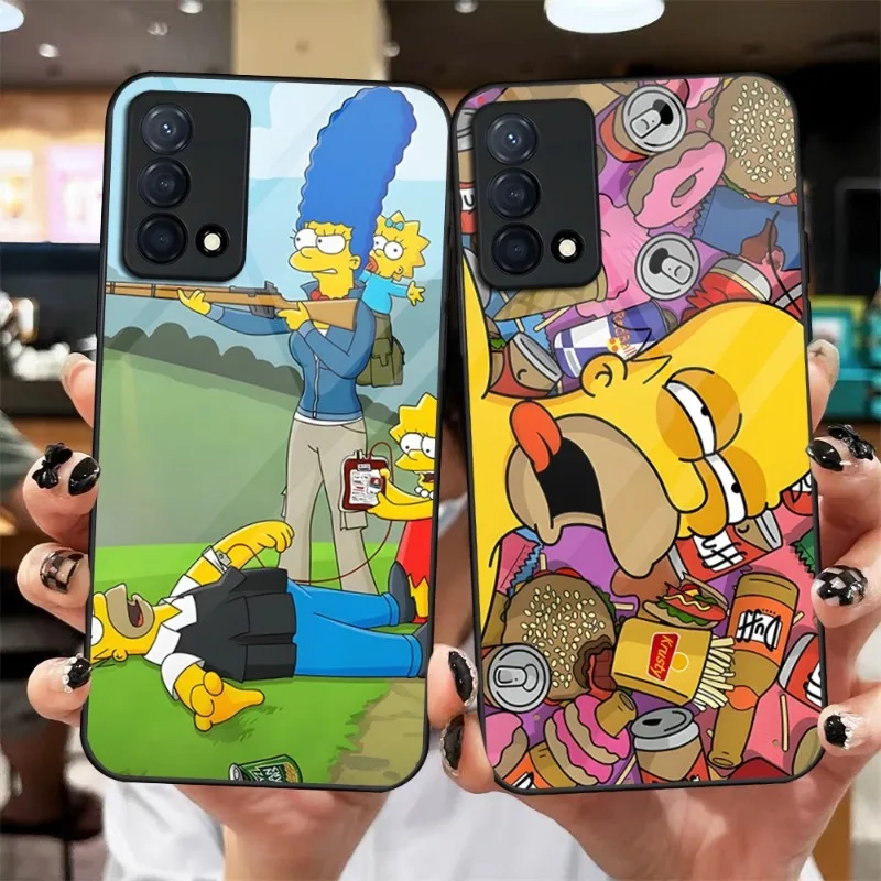 

Забавный мультяшный ГОМЕР Симпсоны семейное фотостекло для OPPO X3Pro FindX3 X5Pro K7 K9 Reno 6 6Z 7SE 4 5F A54 A53 A92S A93S A95