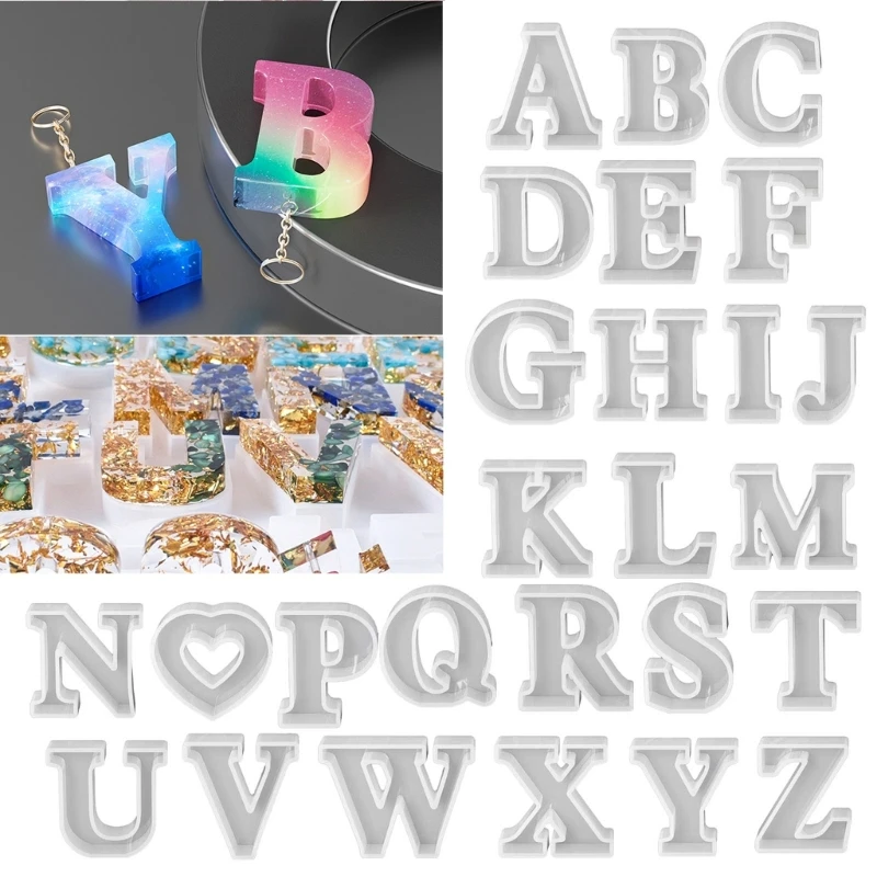 

DIY Pendant Moulds Resin Mold Letter Shaped Jewelry Molds Hand-Making Pendant Accessories Silicone Material for Earrings