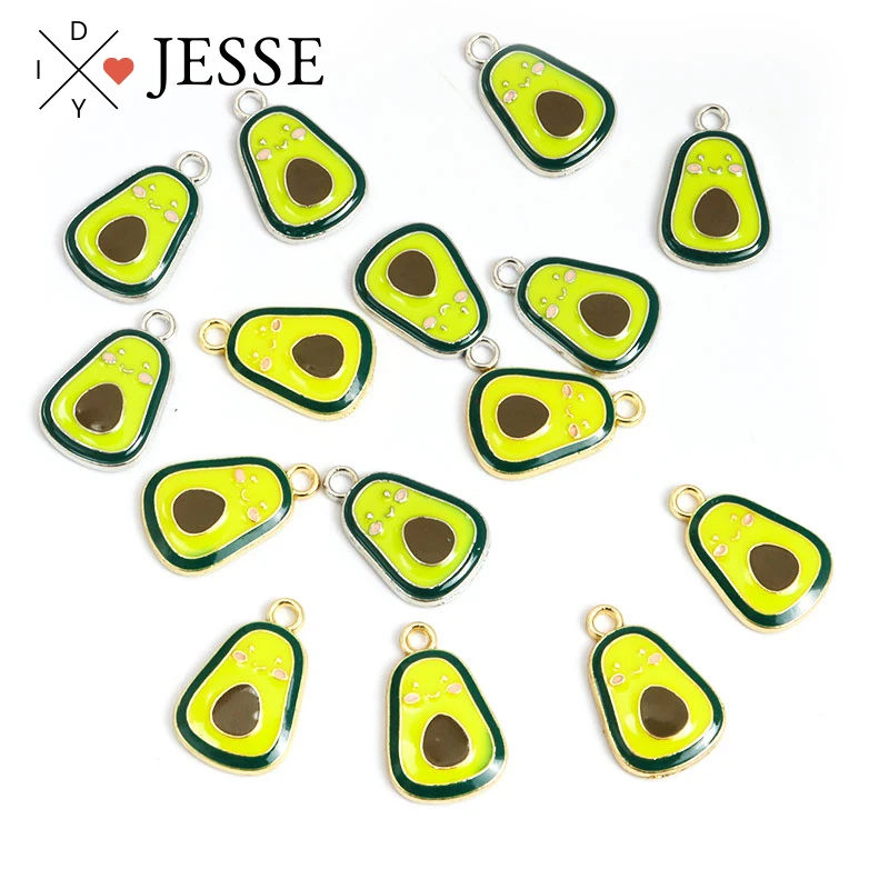 

10Pcs Fashion Avocado Resin Charms Cute Funny Fruit Charms Pendants For DIY Accessories Earring Necklace Making Jewelry Handmade