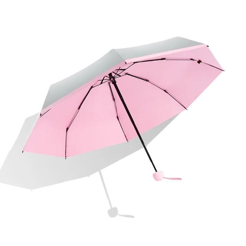 

Fashion Silver Plastic Sun Umbrella Sunscreen Anti-ultraviolet Female Folding Umbrella Sun and Rain Dual-use Umbrella