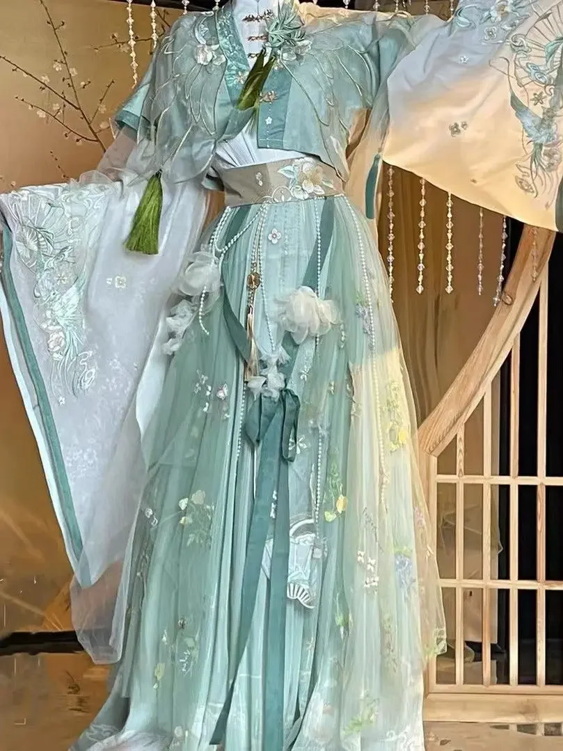 Heaven Official's Blessing Wind Master Qingxuan Косплей TGCF Аниме Tian Guan Ci Fu Hanfu Cyan Birdie Cos Древний костюм