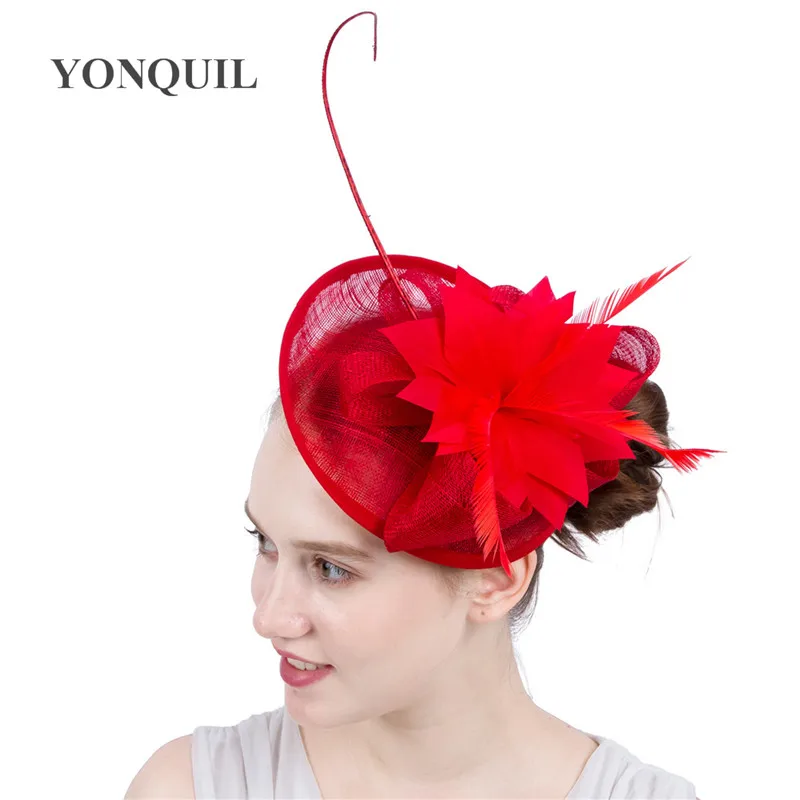 Женская Элегантная шляпка-Вуалетка Sinamay шляпка с зажимом для волос свадебных