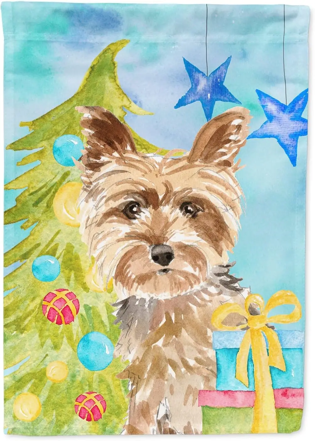 Carolines Treasures CK1854GF Рождественская елка Yorkie Yorkshire Terrier Садовый флаг Почтовый ящик