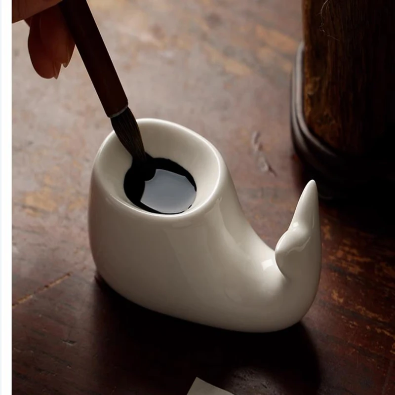 1 шт. керамический чернильный камень в форме Кита многофункциональный пруд