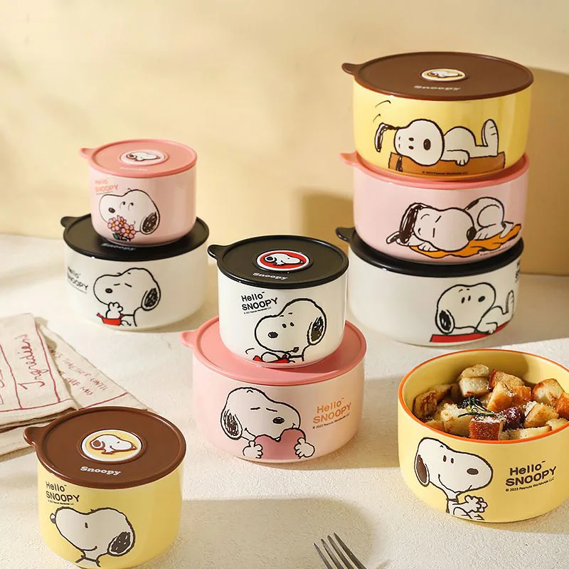 Miniso Snoopys мультяшный Ланч-бокс Kawaii аниме миска герметичная лента банка для