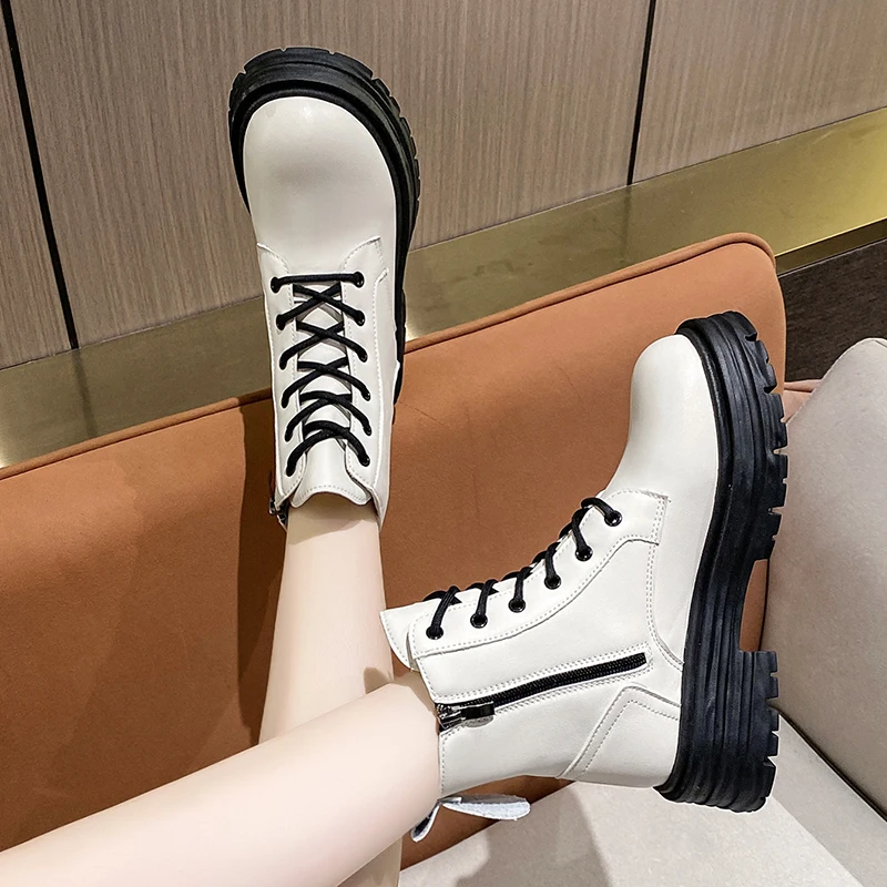 

Womens Winter Warm Boots Street Style Short Plush Inside Woman Snow Boots Zipper Fashion Style Botas Mujer Platform Boots 2023