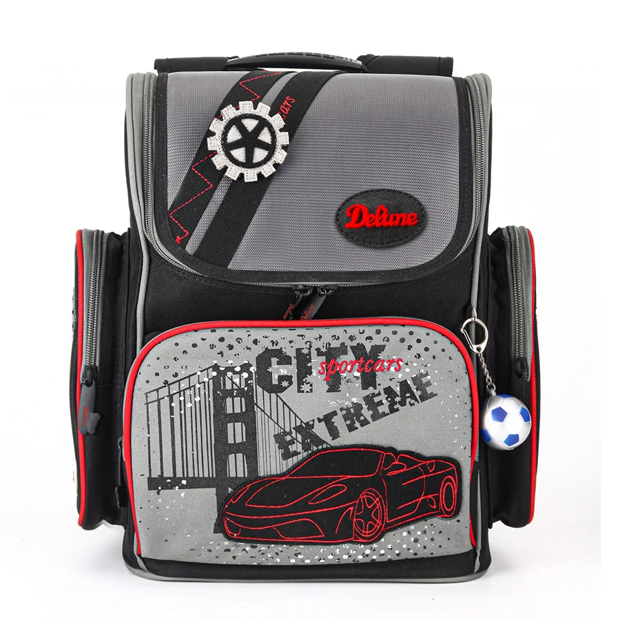 Детский брендовый ортопедический рюкзак с 3D рисунком машинок 1-3 класса, детский школьный портфель