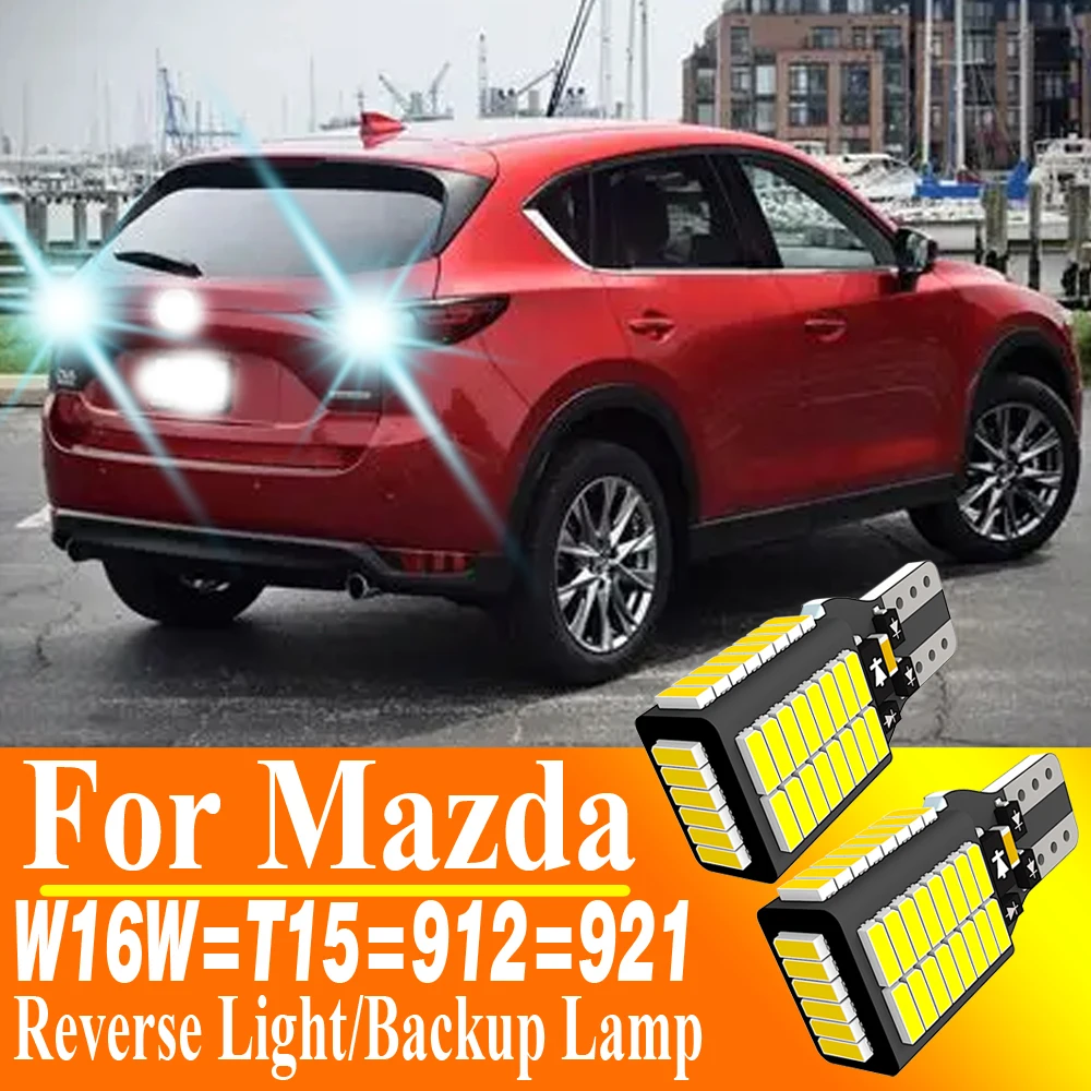 Фото 2 шт. светодиодные лампы заднего хода W16W T15 921 Canbus W2.1x9.5d 912 для Mazda CX5 CX3 CX9 MX5 6 626 Demio DW MPV №1