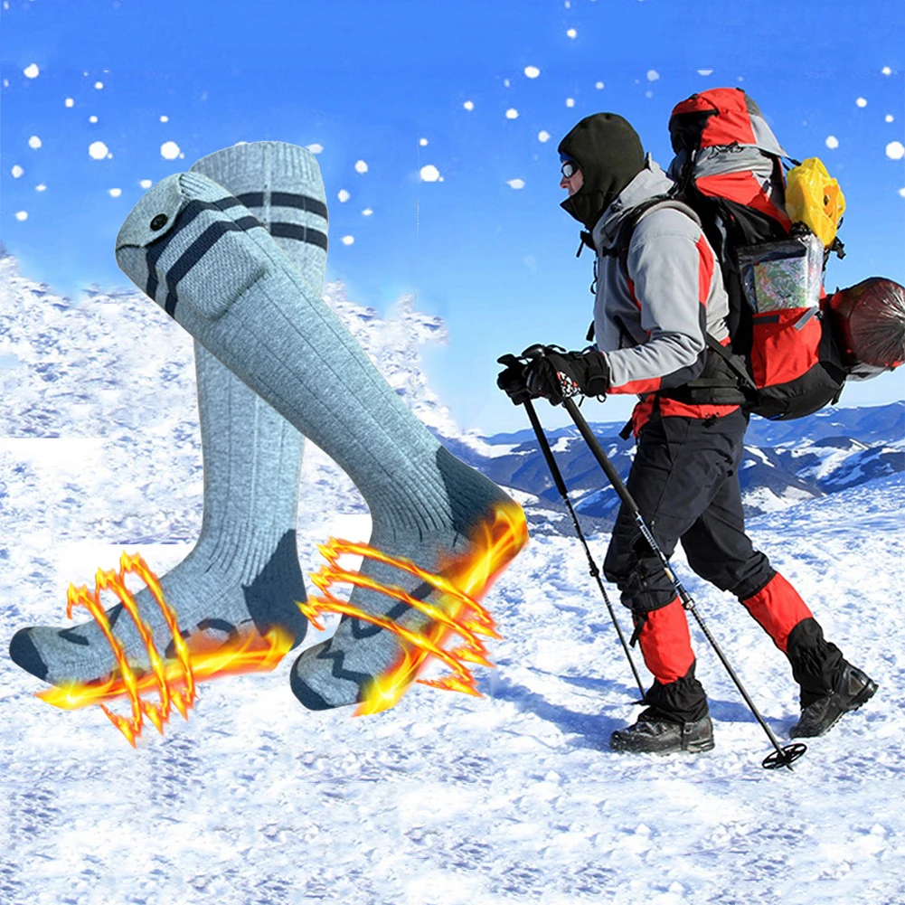 

Electric Heating Socks Rechargeable Whole Foot Thermal Socks Battery Powered Washable for Outdoor Sports Camping Hiking Skiing