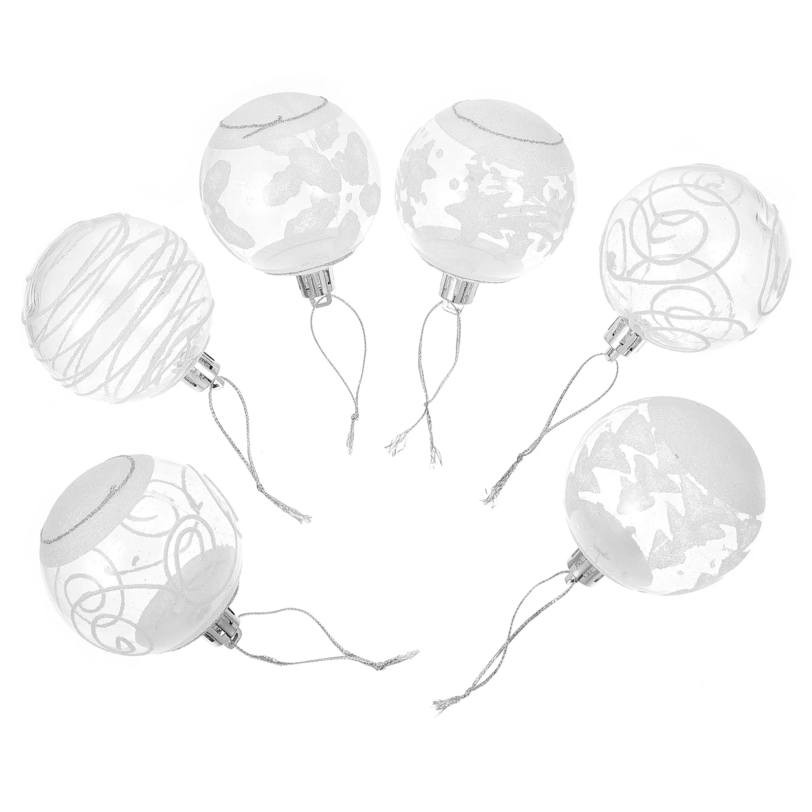 

6Pcs Hanging Balls Balls Pendants Hanging Ornament Snowflake Balls for Shop Office Home Xmas Tree