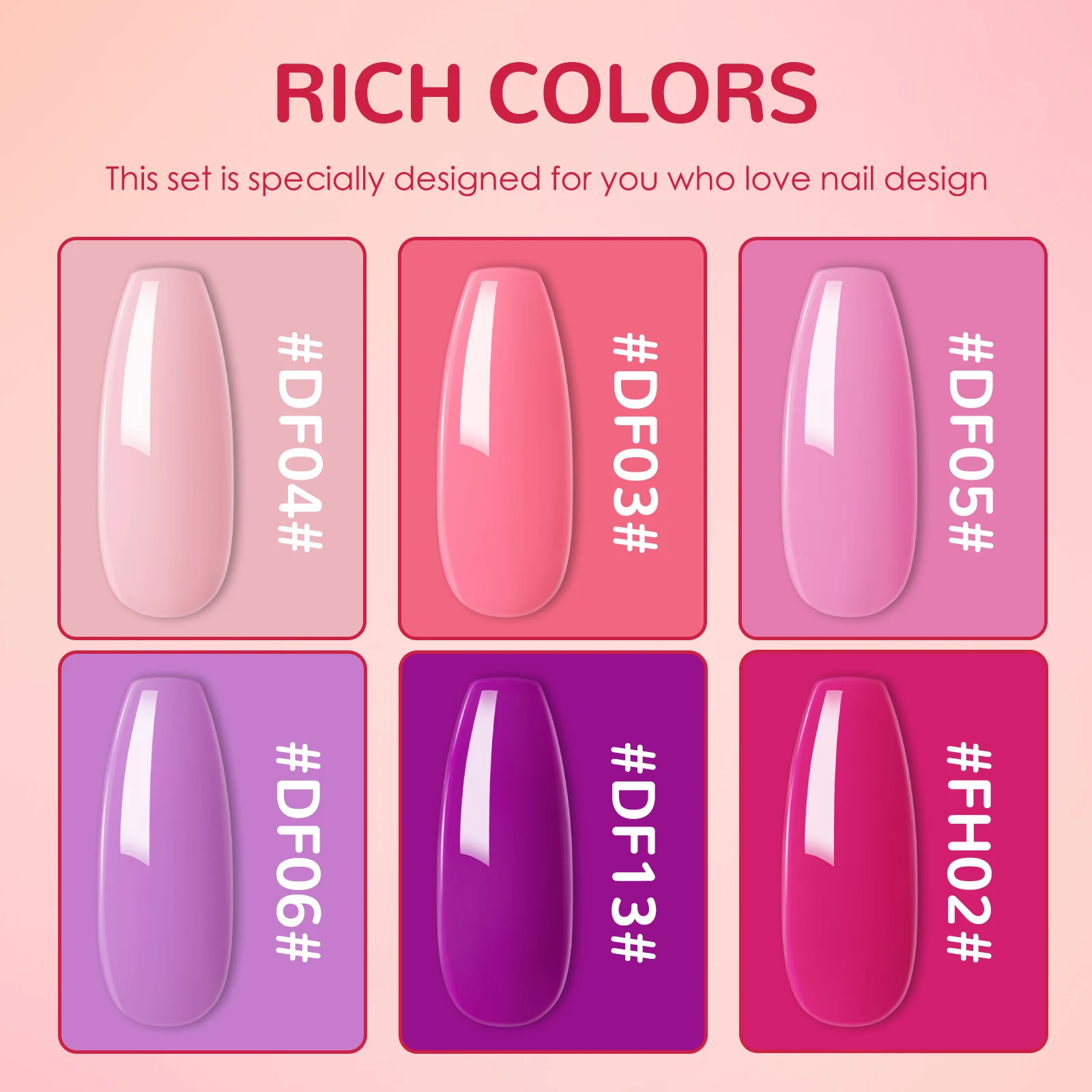 Coscelia Набор Гель-лаков Для Дизайна Ногтей 6 Шт.