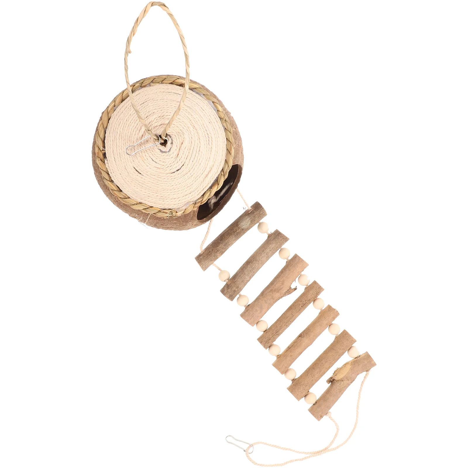 

Birdladders Hanging House Coir Birdcagewood Shellroost Parrot Cage Toy Toys Hideawayresting Houses Floating Bluebird Wooden