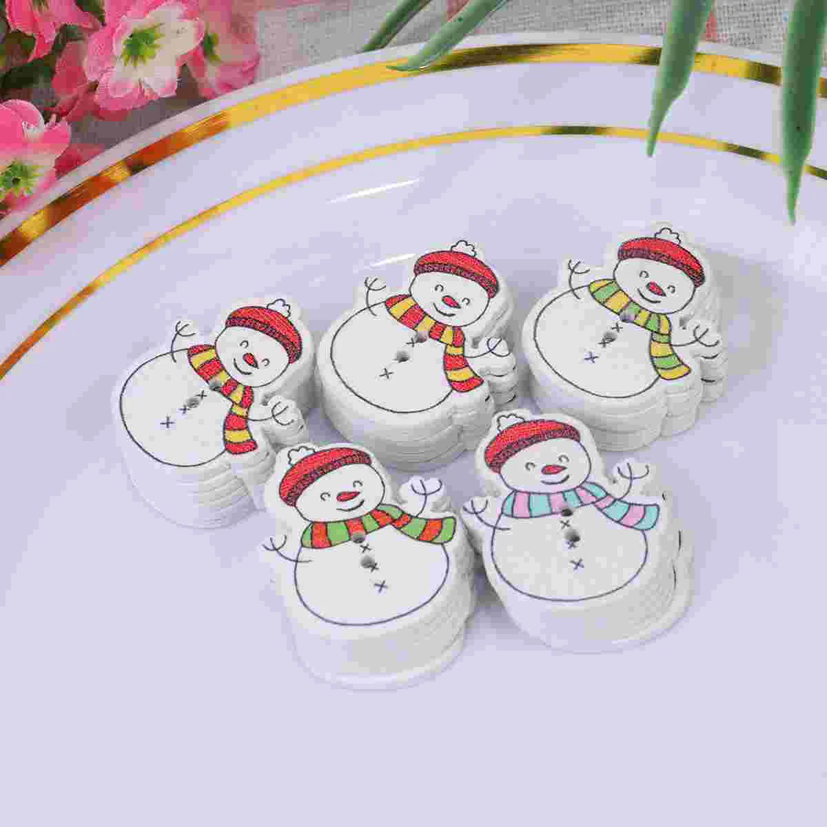 

Buttons Button Snowman Wooden Christmasdiy Crafts Embellishments Cartoon Xmas Sewing Craft Clothing Decoration Scrapbooking Kids