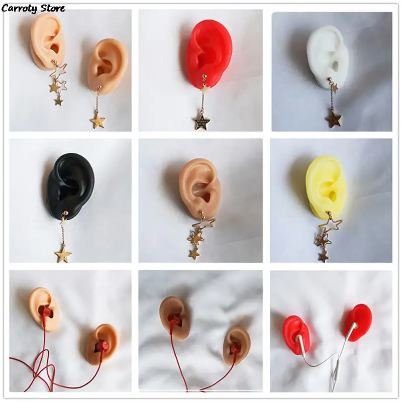 

1 Pieces New Silicone Ear Model Professional Practice Piercing Tools Earring Ear Stud Display Can Be Reused Body Jewelry Tools