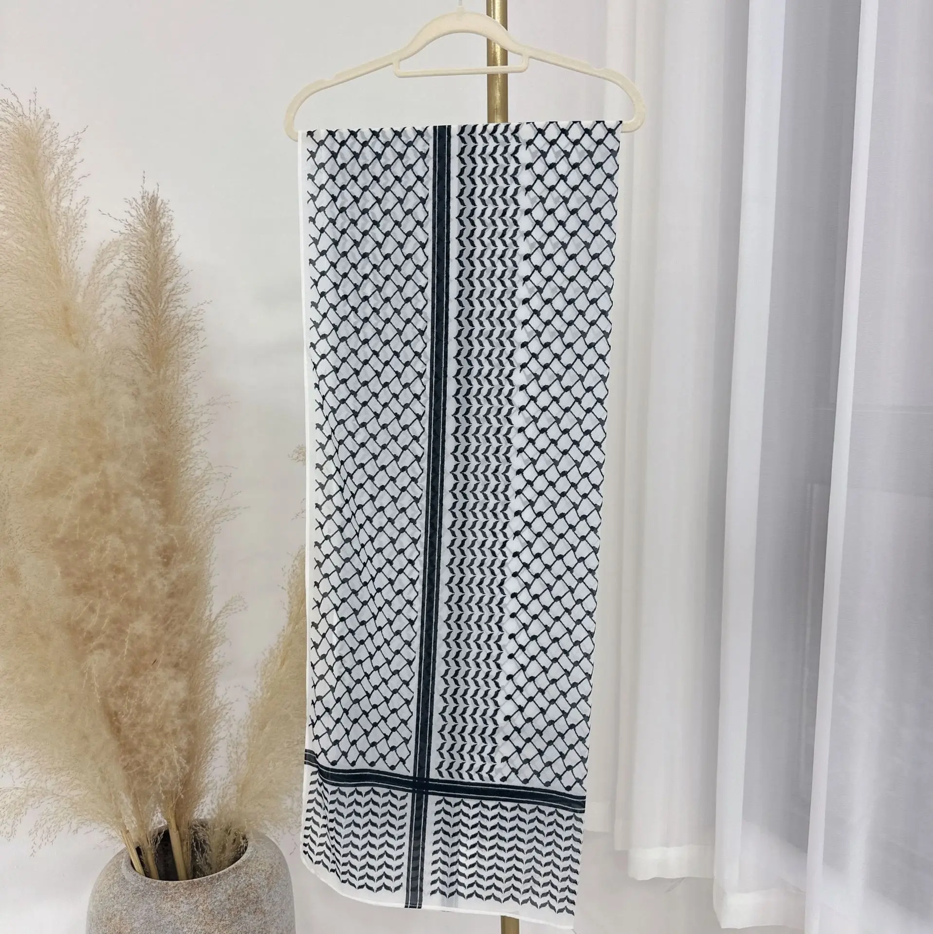 Палестинский шарф Keffiyeh с принтом шифоновый хиджаб повязка на голову коричневые