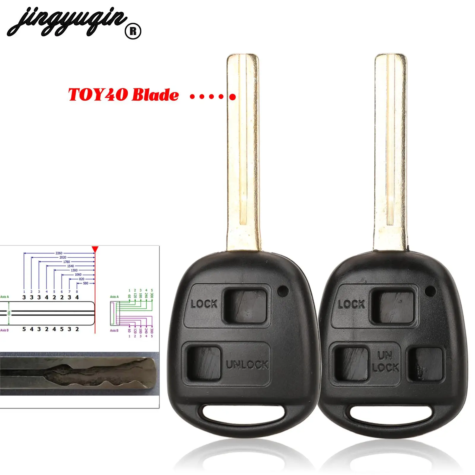 Jingyuqin 10 шт. для Lexus ES300 SC300 SC400 ES250 GS300 LS400 LX450 SC300 Fob 2/3 кнопочный пульт дистанционного управления Корпус Ключа TOY40