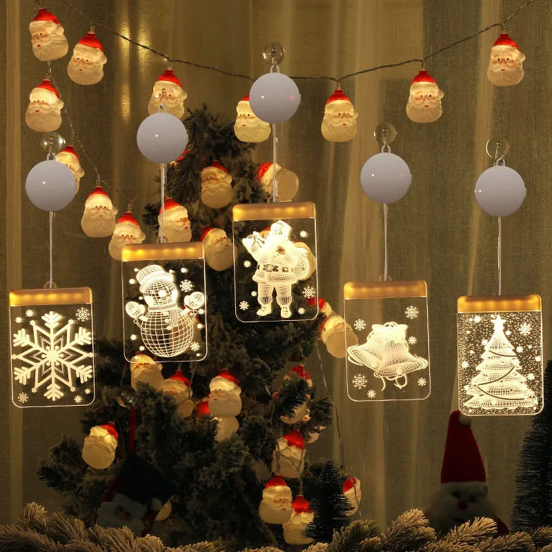 

Christmas Acrylic Sucker Lights Christmas Home Wall Ornaments Navidad 2022 Xmas Tree Pendant Garland Noel New Year 2023 Decor