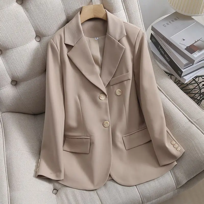 

khaki Suit Women's Coat Spring Autumn 2022 New Fashion Korean Long Sleeve Blazers Women Jacket Casual Office Ladies Blazer Tops