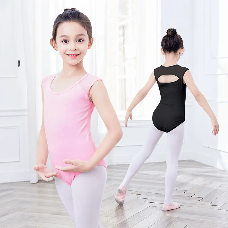 Ballet Leotards Dance Leotard Dancing Bodysuit Leotards Girls Cotton Splice Sleeveless Gymnastics Leotard