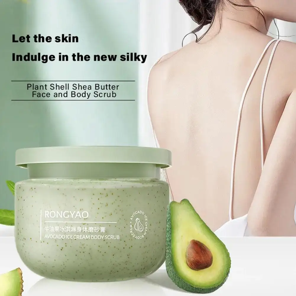 

250g Avocado Ice Cream Body Scrub Exfoliating Soft Beads Moisturizing Body Whitening Smooth Body Full Cream Care Exfoliatin U1O6