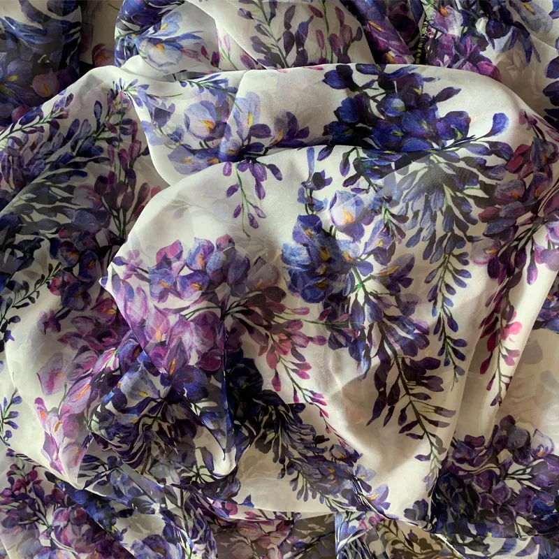 Европа и Америка тонкая шифоновая Ткань с цветочным принтом для женщин платье