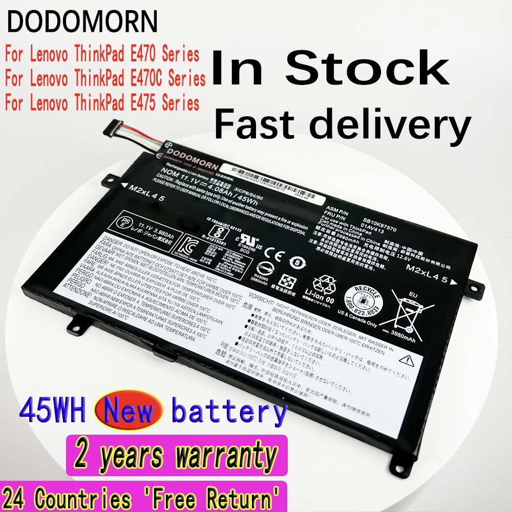 Новый аккумулятор 01AV411 для Lenovo ThinkPad E470 E470C E475 Series 01AV412 01AV413