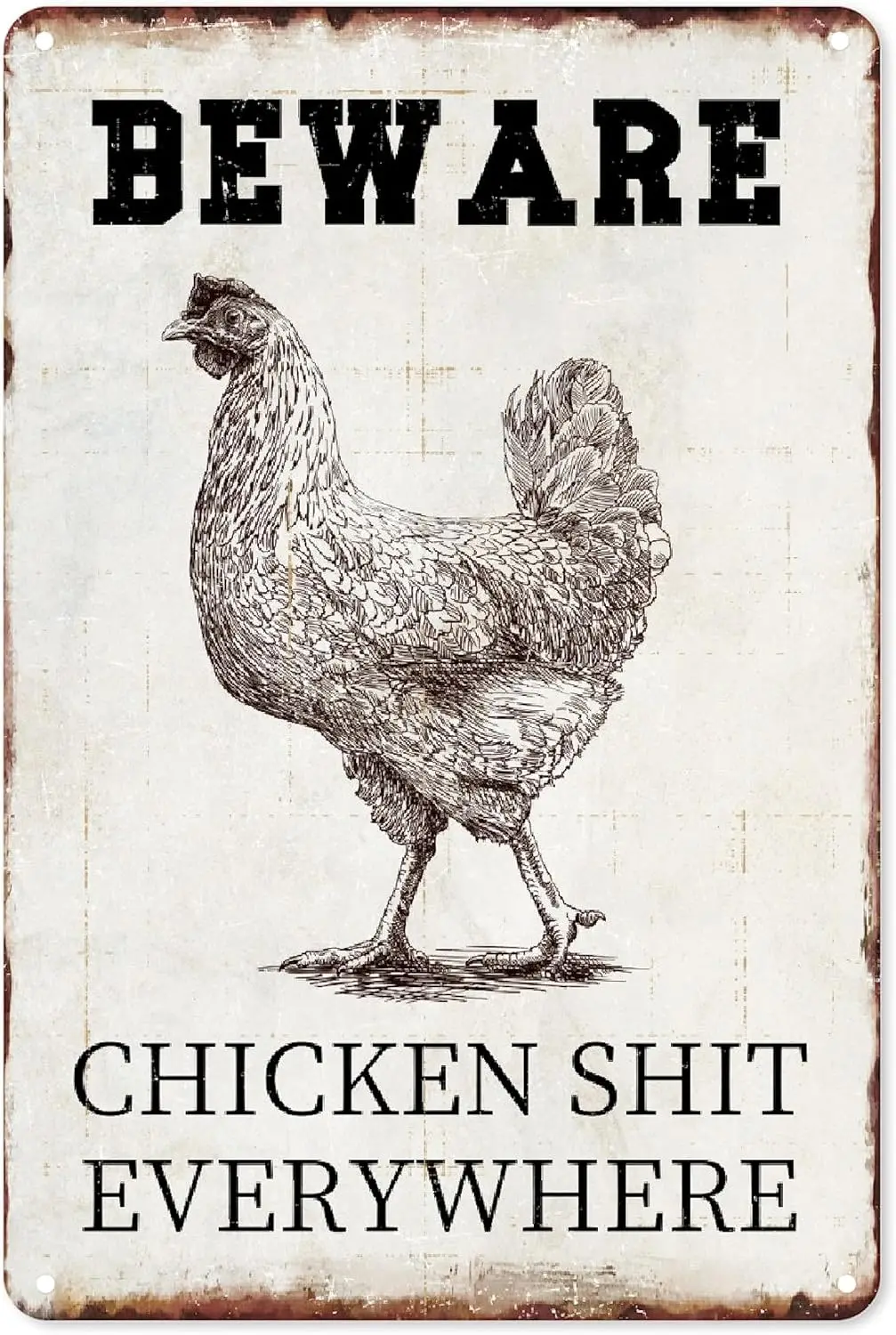 Плакат Rooster Bewre ntge Metl Lumnum Sgn Wll Decor rt Gfts Frmhouse Grge Главная Спальня Ktchen Br Cfe 8x12 nch