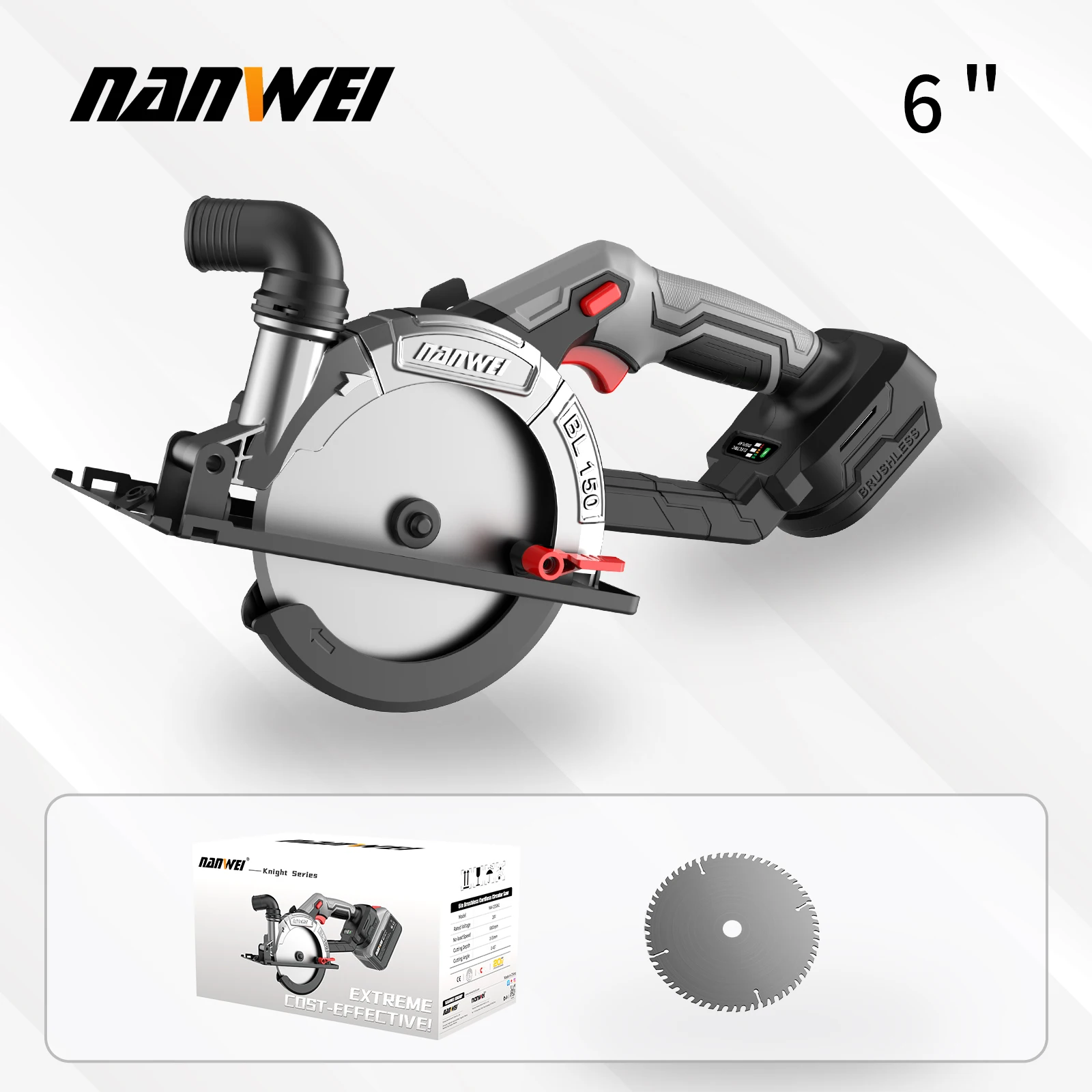 

Nanwei 20В бесщеточная циркулярная пила