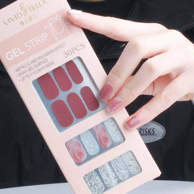 

Японские и корейские гелевые наклейки для ногтей с 30 пальцами, самоклеящиеся, полная красота, наклейки для ногтей, для женского салона, диза...